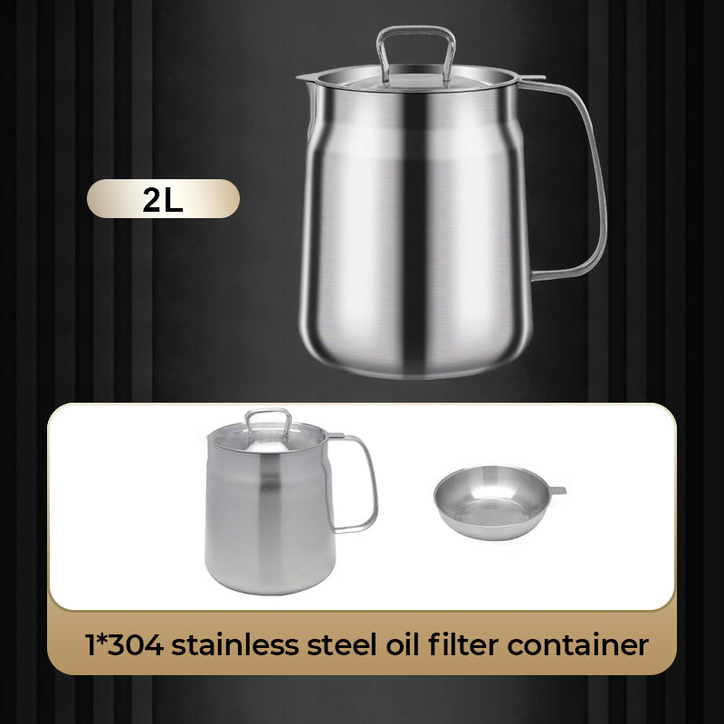 🥳2026 HOT SALE🥳💞50K+ SOLD!♻️🧑‍🍳 50% OFF! Multi‑Function Stainless Steel Oil Filter Container – Large capacity, reusable filter. Saves oil, keeps cooking clean & healthy. A kitchen must‑have! 🔥✨