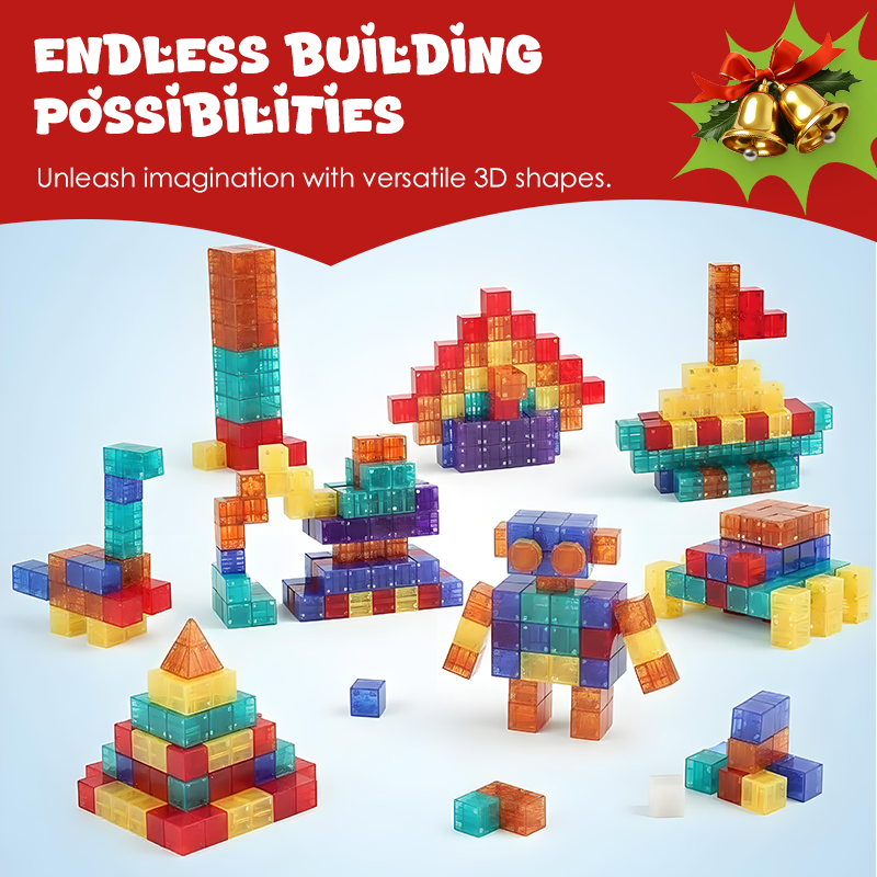 🥳2026 HOT SALE🥳💞50K+ SOLD!🔵🟡 LAST DAY 50% OFF! Magnetic Building Set – Learn geometry & spatial skills. 6‑sided magnets, see‑through colors. A gift that grows brains! 🧠✨
