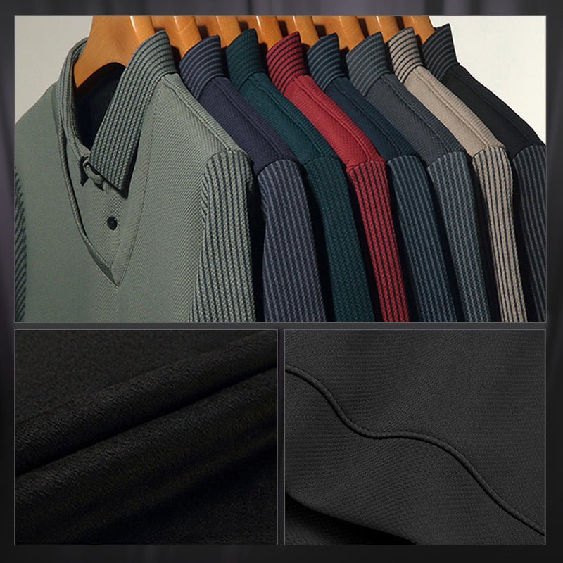Men's Lapel Faux Two-Piece Knitted Shirt【FREE SHIPPING】