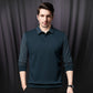 Men's Lapel Faux Two-Piece Knitted Shirt【FREE SHIPPING】
