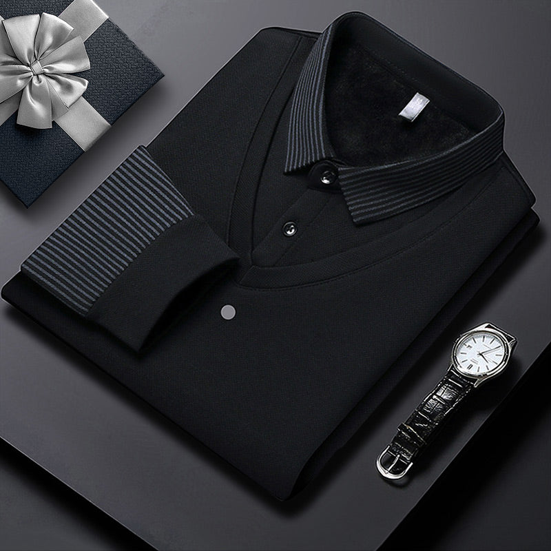 Men's Lapel Faux Two-Piece Knitted Shirt【FREE SHIPPING】