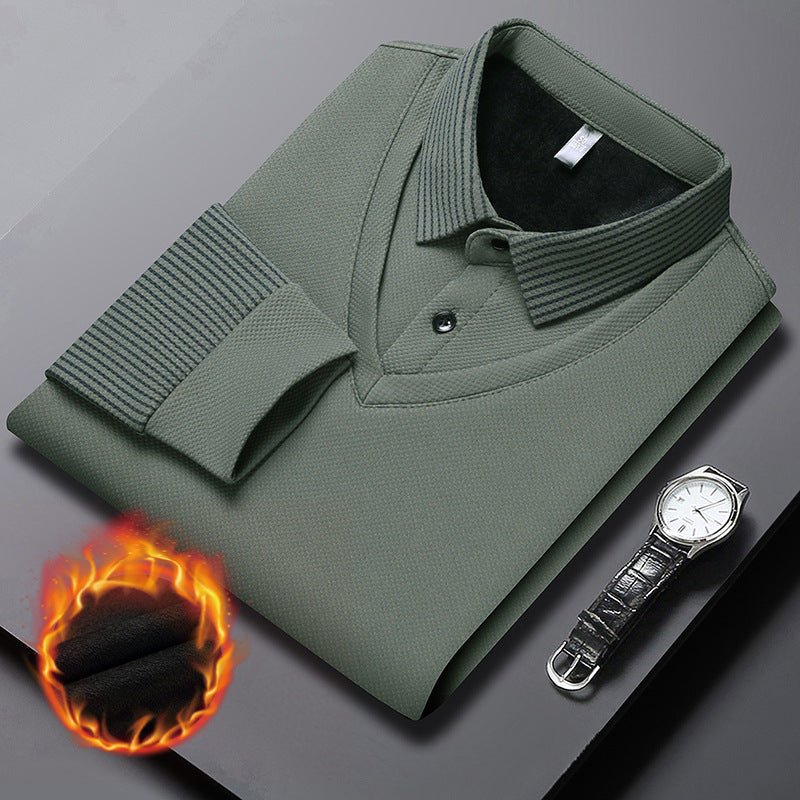 Men's Lapel Faux Two-Piece Knitted Shirt【FREE SHIPPING】