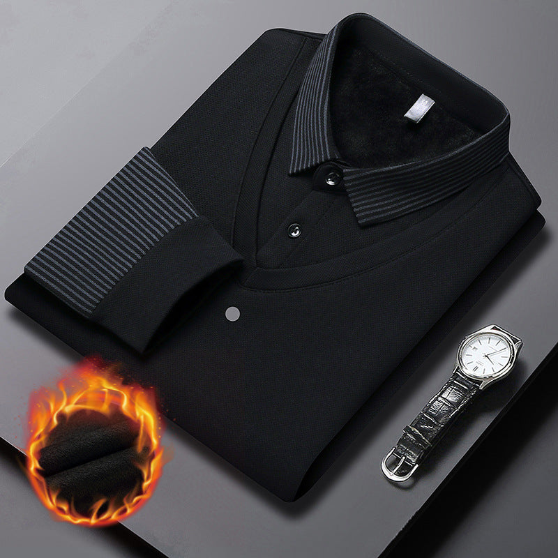 Men's Lapel Faux Two-Piece Knitted Shirt【FREE SHIPPING】