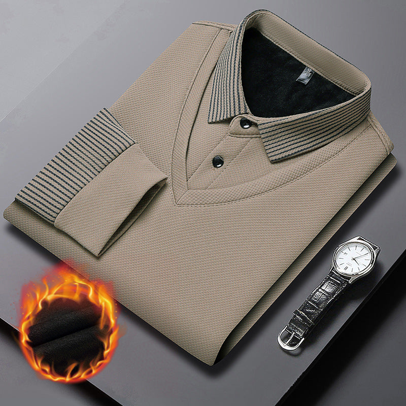 Men's Lapel Faux Two-Piece Knitted Shirt【FREE SHIPPING】