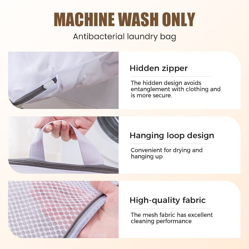 🥳2026 HOT SALE🥳💞50K+ SOLD! 🧺✨ 50% OFF! Portable Mesh Laundry Bags with Handle – durable mesh, snag-free zipper, 3D shape for better clean. Protects delicates & extends garment life! 🛡️💚