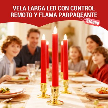 🥳2026 HOT SALE🥳💞50K+ SOLD! 🕯️✨ 50% OFF! Remote Control LED Taper Candle – realistic flickering flame, flameless & safe, remote included. Perfect for cosy dinners & decor! 🏠💚