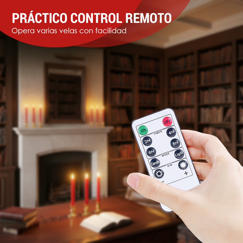 🥳2026 HOT SALE🥳💞50K+ SOLD! 🕯️✨ 50% OFF! Remote Control LED Taper Candle – realistic flickering flame, flameless & safe, remote included. Perfect for cosy dinners & decor! 🏠💚