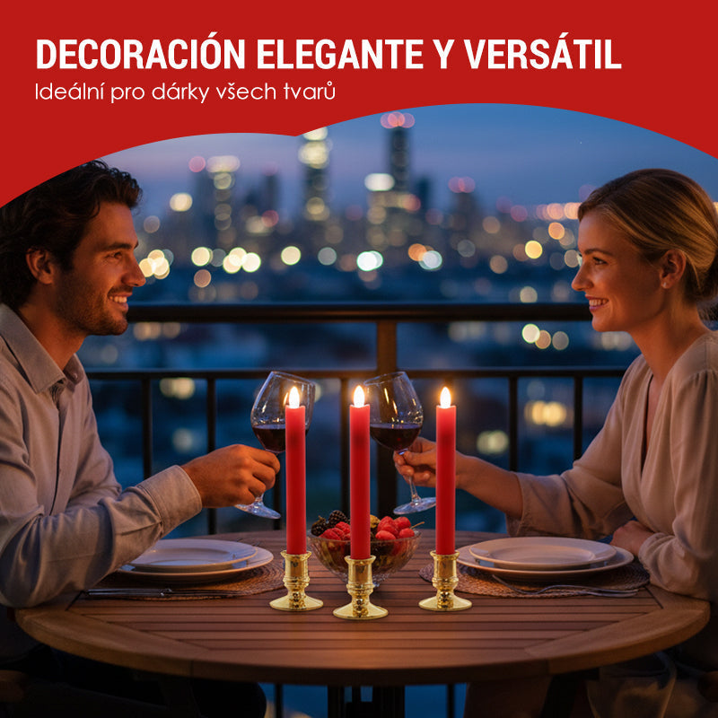 🥳2026 HOT SALE🥳💞50K+ SOLD! 🕯️✨ 50% OFF! Remote Control LED Taper Candle – realistic flickering flame, flameless & safe, remote included. Perfect for cosy dinners & decor! 🏠💚