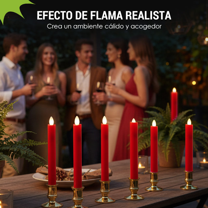 🥳2026 HOT SALE🥳💞50K+ SOLD! 🕯️✨ 50% OFF! Remote Control LED Taper Candle – realistic flickering flame, flameless & safe, remote included. Perfect for cosy dinners & decor! 🏠💚