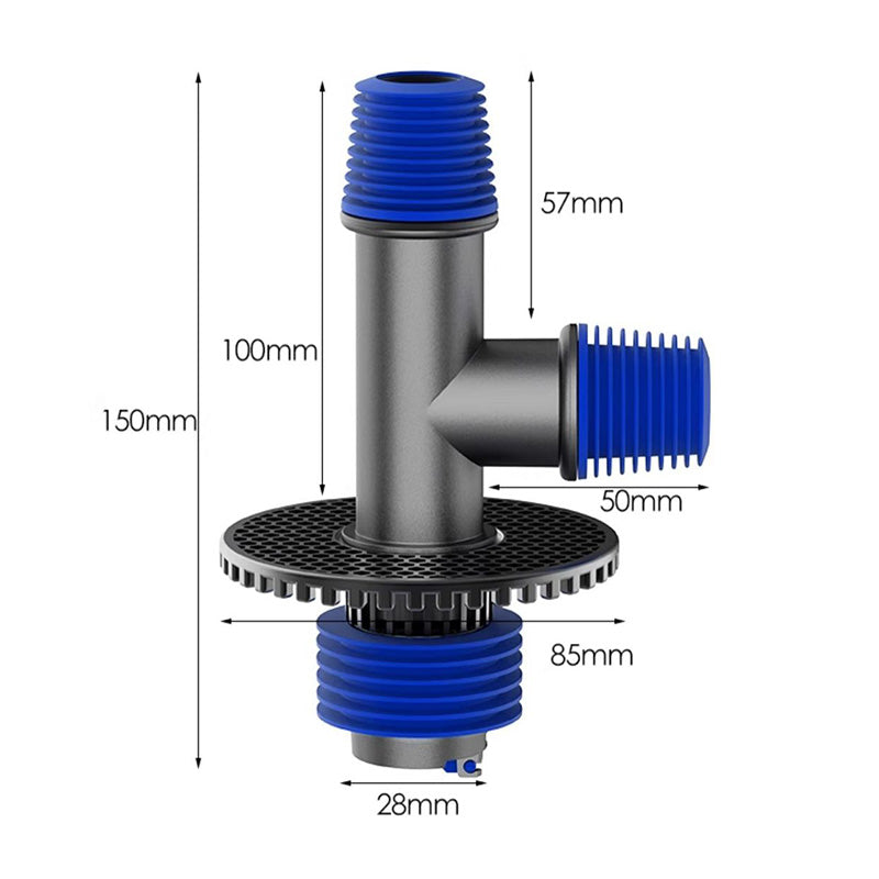 Downspout Odor & Overflow Resistant Floor Drain Fitting