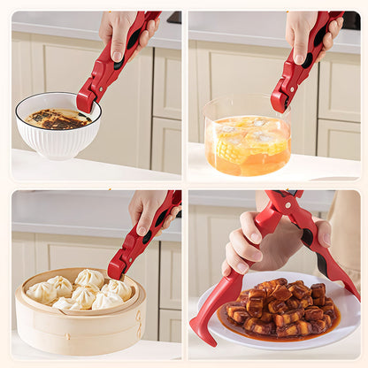 🍽️ 3-in-1 Silicone Bowl & Plate Clamp | LAST DAY 50% OFF!! | Non-Slip Grip for Food Storage & Transport | Final Chance Kitchen Helper Gift 🎅✨