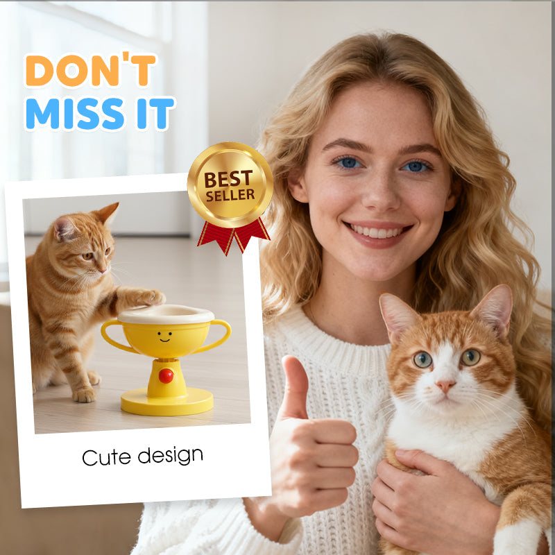 😻📢Last Day 50% OFF & Free Shipping 🐶🌟Adjustable Trophy-Shaped Pet Feeder