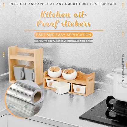 🥳2026 HOT SALE🥳💞50K+ SOLD!🍳🛡️ 50% OFF! Self‑Adhesive Kitchen Stickers – Protects cabinets & counters from grease & stains. Cut to fit, removable. A kitchen lifesaver! 🌟✅