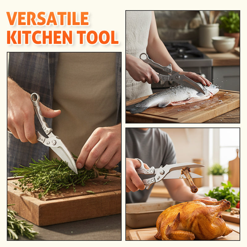 🚰✨ Fully Detachable, Deeply Clean! No More Grease, Heavy-Duty Poultry Scissors