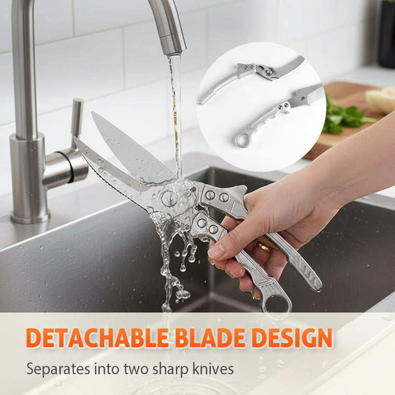 🚰✨ Fully Detachable, Deeply Clean! No More Grease, Heavy-Duty Poultry Scissors