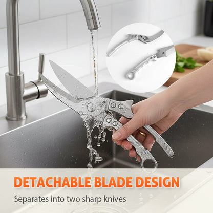 🚰✨ Fully Detachable, Deeply Clean! No More Grease, Heavy-Duty Poultry Scissors