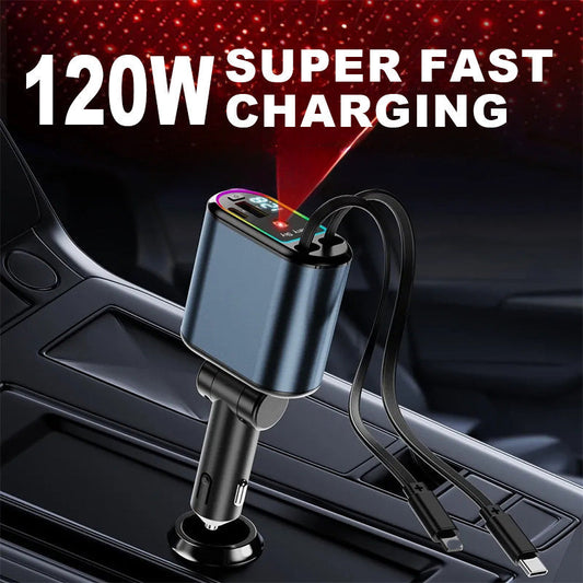 💥BIG SALE !! ⚡Retractable Car Charger with Starlight🚗