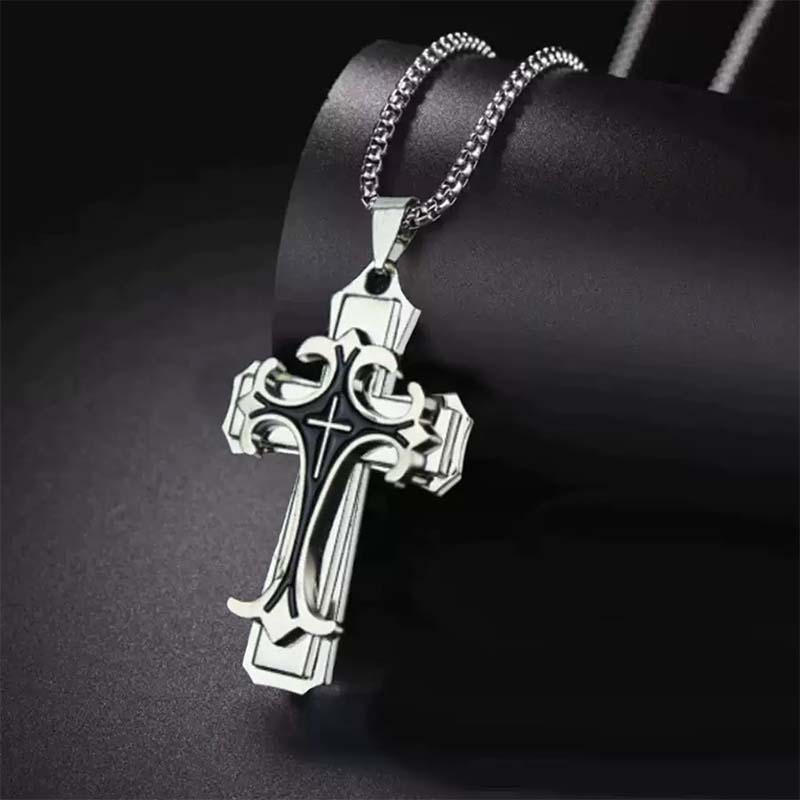 🥳2026 HOT SALE🥳💞50K+ SOLD!🎁✝️ FLASH SALE 50% OFF! Classic Two-Tone Cross Pendant. A refined statement of style & substance for the modern man. Bold design, enduring meaning. ⚖️💎