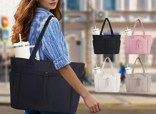 🥳2026 HOT SALE🥳💞50K+ SOLD! 🎒💧 50% OFF! Natural Puffer Tote Bag – 20L, inner elastic pocket fits 40oz tumbler. Waterproof lining, lightweight & durable – perfect for work, gym & travel! 🏋️✨