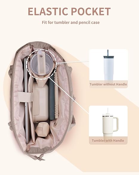 🥳2026 HOT SALE🥳💞50K+ SOLD! 🎒💧 50% OFF! Natural Puffer Tote Bag – 20L, inner elastic pocket fits 40oz tumbler. Waterproof lining, lightweight & durable – perfect for work, gym & travel! 🏋️✨