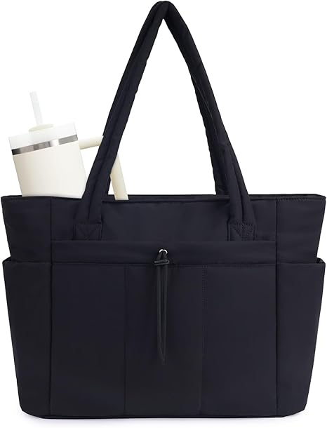 🥳2026 HOT SALE🥳💞50K+ SOLD! 🎒💧 50% OFF! Natural Puffer Tote Bag – 20L, inner elastic pocket fits 40oz tumbler. Waterproof lining, lightweight & durable – perfect for work, gym & travel! 🏋️✨