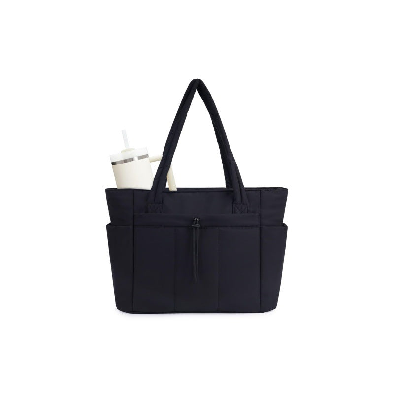 🥳2026 HOT SALE🥳💞50K+ SOLD! 🎒💧 50% OFF! Natural Puffer Tote Bag – 20L, inner elastic pocket fits 40oz tumbler. Waterproof lining, lightweight & durable – perfect for work, gym & travel! 🏋️✨