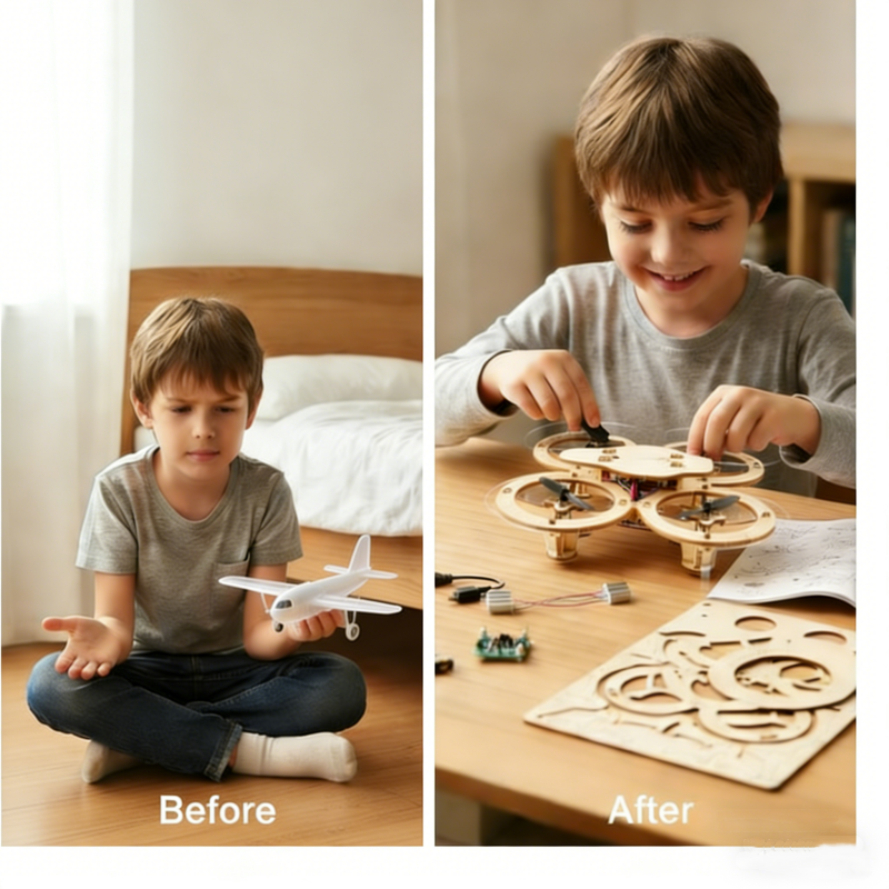 🥳2026 HOT SALE🥳💞50K+ SOLD!🎁🔥 HOT SA🎁🔥 50% OFF! DIY Wooden Drone Building Kit – Hands-on assembly, altitude hold & safety frame. Learn STEM skills while building your own flyer. Perfect for curious minds! 🚁✨LE 50%OFF 🔥🧩 DIY Wooden Drone Building Kit 🚁