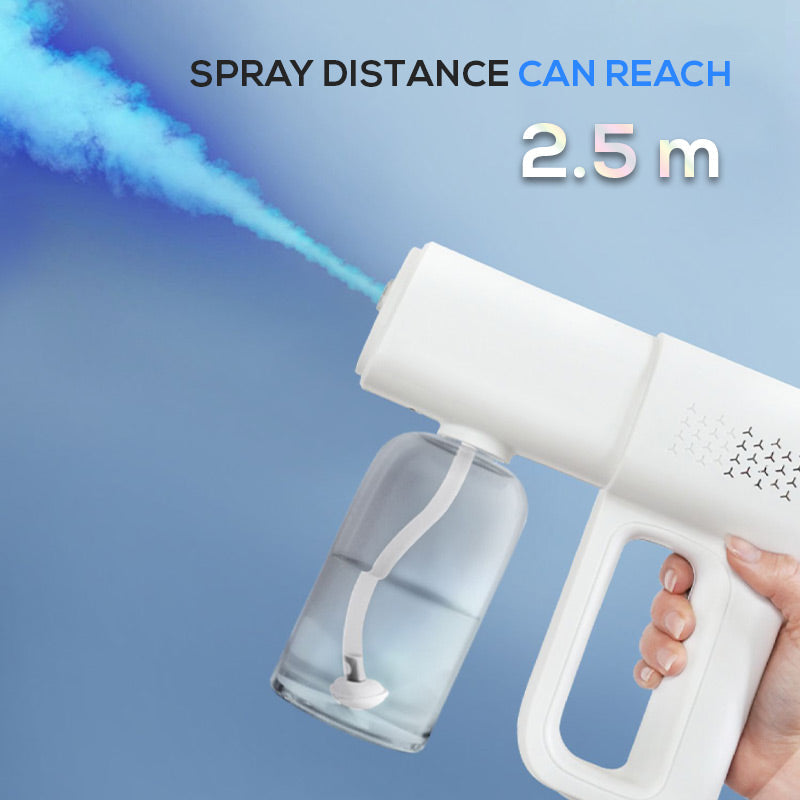 🥳2026 HOT SALE🥳💞50K+ SOLD! 💨🛡️ 50% OFF! Sanitizer Nano Sprayer Gun – ultra-fine nano mist covers surfaces fast, no wiping needed. 380ml large tank lasts longer – less refilling, more protecting. Just point & spray! 🏠✅