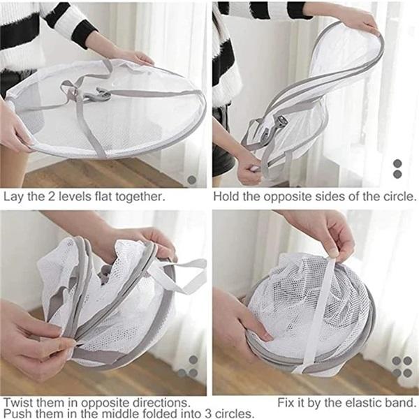 🥳2026 HOT SALE🥳💞50K+ SOLD!🧺⚡ Stop Mixing Laundry, Sort with Ease! Double-Layer Foldable Basket 50% OFF🏠✨