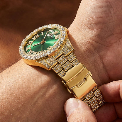 💎 Steal the Spotlight! Full Rhinestone Men's Quartz Watch | Luxe Design, Statement Look🕶️