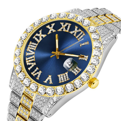 💎 Steal the Spotlight! Full Rhinestone Men's Quartz Watch | Luxe Design, Statement Look🕶️