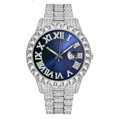 💎 Steal the Spotlight! Full Rhinestone Men's Quartz Watch | Luxe Design, Statement Look🕶️