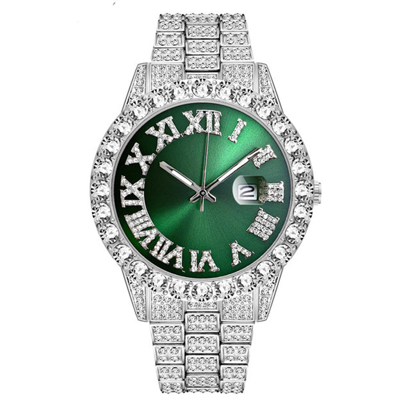 💎 Steal the Spotlight! Full Rhinestone Men's Quartz Watch | Luxe Design, Statement Look🕶️