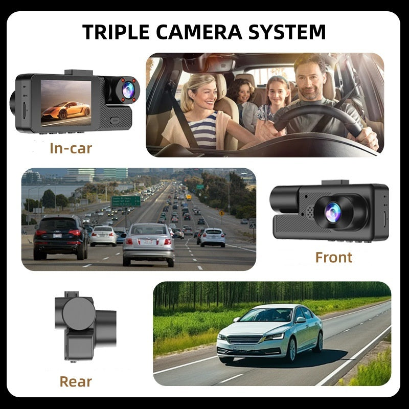 🥳2026 HOT SALE🥳💞50K+ SOLD!🚙📲 50% OFF! 3‑Cam Dash Cam with WiFi – 1080P HD, night vision. Live view on phone, no missed moments. A smarter witness. 🛣️✅