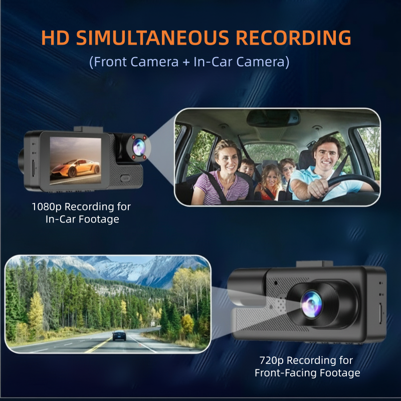 🥳2026 HOT SALE🥳💞50K+ SOLD!🚙📲 50% OFF! 3‑Cam Dash Cam with WiFi – 1080P HD, night vision. Live view on phone, no missed moments. A smarter witness. 🛣️✅