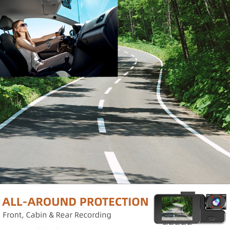 🥳2026 HOT SALE🥳💞50K+ SOLD!🚙📲 50% OFF! 3‑Cam Dash Cam with WiFi – 1080P HD, night vision. Live view on phone, no missed moments. A smarter witness. 🛣️✅