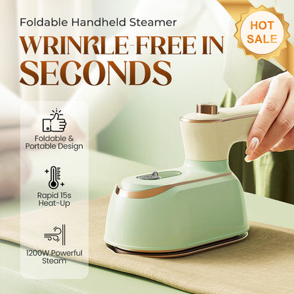 🥳2026 HOT SALE🥳💞50K+ SOLD!💧👔 50% OFF! 1200W Foldable Handheld Steam Iron – 15s heat‑up, 180° rotating handle. Wrinkle‑free in seconds. Perfect for travel & home. 🧳💨