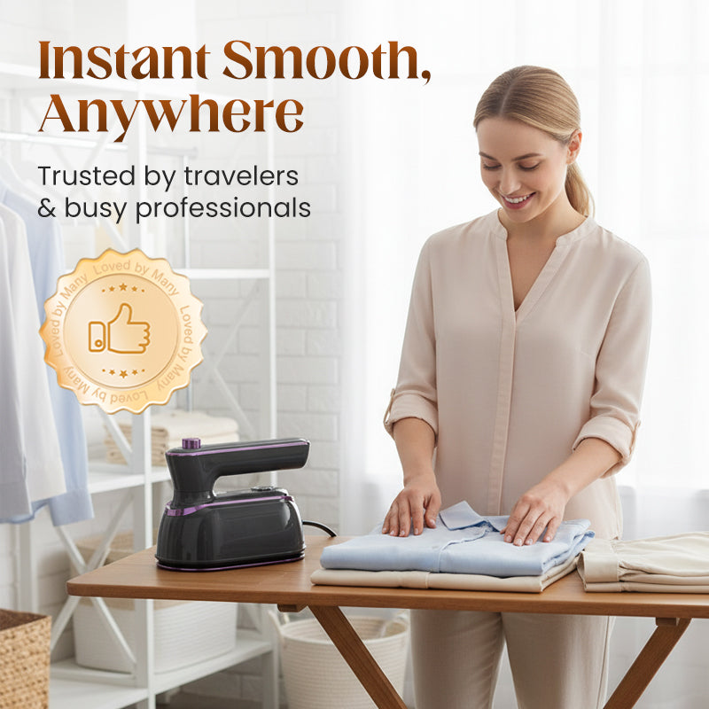 🥳2026 HOT SALE🥳💞50K+ SOLD!💧👔 50% OFF! 1200W Foldable Handheld Steam Iron – 15s heat‑up, 180° rotating handle. Wrinkle‑free in seconds. Perfect for travel & home. 🧳💨