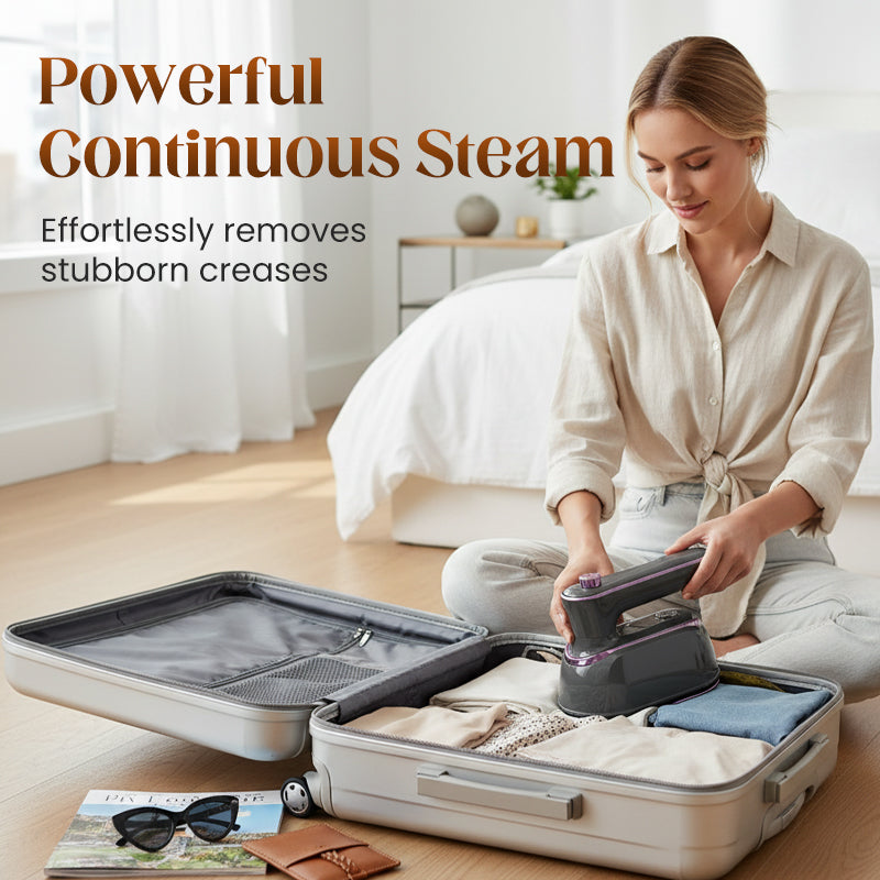🥳2026 HOT SALE🥳💞50K+ SOLD!💧👔 50% OFF! 1200W Foldable Handheld Steam Iron – 15s heat‑up, 180° rotating handle. Wrinkle‑free in seconds. Perfect for travel & home. 🧳💨