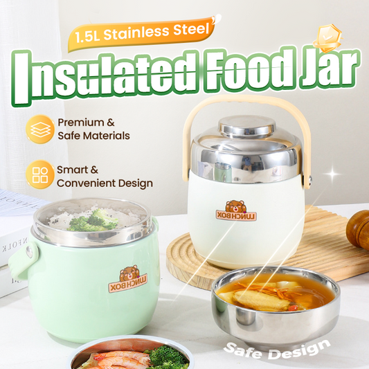🥳2026 HOT SALE🥳💞50K+ SOLD!👨‍👩‍👧‍👦🧳 From Kitchen to Adventure, Leak-Proof & Reliable. Sturdy Stainless Steel Food Jar – Your Meals On-The-Go. 🏕️🍱