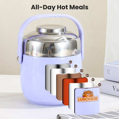 🥳2026 HOT SALE🥳💞50K+ SOLD!👨‍👩‍👧‍👦🧳 From Kitchen to Adventure, Leak-Proof & Reliable. Sturdy Stainless Steel Food Jar – Your Meals On-The-Go. 🏕️🍱