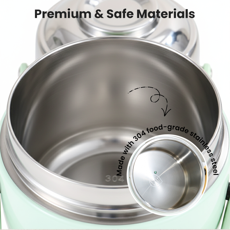 🥳2026 HOT SALE🥳💞50K+ SOLD!👨‍👩‍👧‍👦🧳 From Kitchen to Adventure, Leak-Proof & Reliable. Sturdy Stainless Steel Food Jar – Your Meals On-The-Go. 🏕️🍱