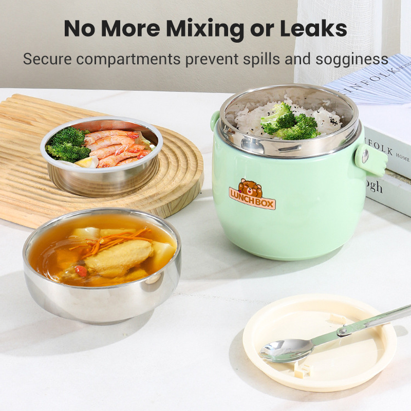 🥳2026 HOT SALE🥳💞50K+ SOLD!👨‍👩‍👧‍👦🧳 From Kitchen to Adventure, Leak-Proof & Reliable. Sturdy Stainless Steel Food Jar – Your Meals On-The-Go. 🏕️🍱