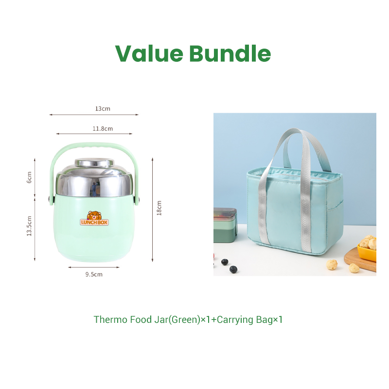 🥳2026 HOT SALE🥳💞50K+ SOLD!👨‍👩‍👧‍👦🧳 From Kitchen to Adventure, Leak-Proof & Reliable. Sturdy Stainless Steel Food Jar – Your Meals On-The-Go. 🏕️🍱