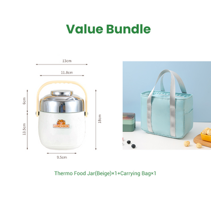 🥳2026 HOT SALE🥳💞50K+ SOLD!👨‍👩‍👧‍👦🧳 From Kitchen to Adventure, Leak-Proof & Reliable. Sturdy Stainless Steel Food Jar – Your Meals On-The-Go. 🏕️🍱