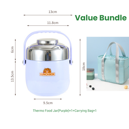 🥳2026 HOT SALE🥳💞50K+ SOLD!👨‍👩‍👧‍👦🧳 From Kitchen to Adventure, Leak-Proof & Reliable. Sturdy Stainless Steel Food Jar – Your Meals On-The-Go. 🏕️🍱