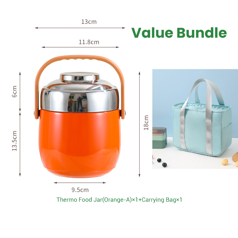 🥳2026 HOT SALE🥳💞50K+ SOLD!👨‍👩‍👧‍👦🧳 From Kitchen to Adventure, Leak-Proof & Reliable. Sturdy Stainless Steel Food Jar – Your Meals On-The-Go. 🏕️🍱
