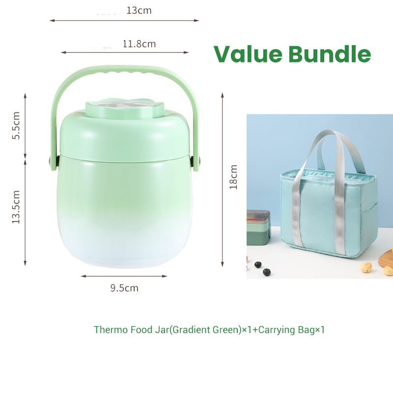 🥳2026 HOT SALE🥳💞50K+ SOLD!👨‍👩‍👧‍👦🧳 From Kitchen to Adventure, Leak-Proof & Reliable. Sturdy Stainless Steel Food Jar – Your Meals On-The-Go. 🏕️🍱