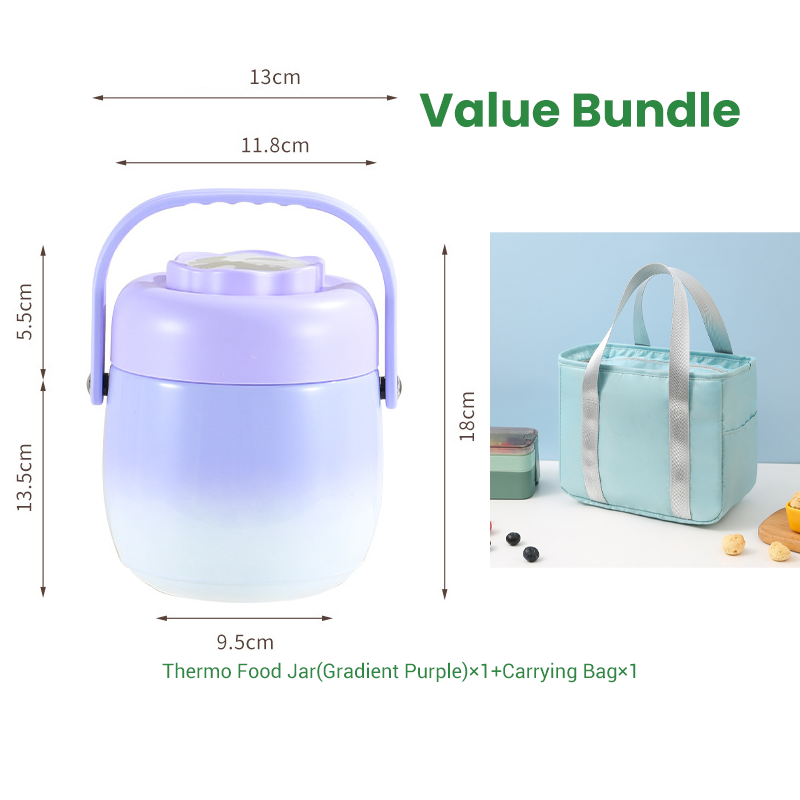 🥳2026 HOT SALE🥳💞50K+ SOLD!👨‍👩‍👧‍👦🧳 From Kitchen to Adventure, Leak-Proof & Reliable. Sturdy Stainless Steel Food Jar – Your Meals On-The-Go. 🏕️🍱