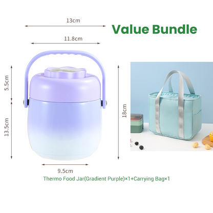 🥳2026 HOT SALE🥳💞50K+ SOLD!👨‍👩‍👧‍👦🧳 From Kitchen to Adventure, Leak-Proof & Reliable. Sturdy Stainless Steel Food Jar – Your Meals On-The-Go. 🏕️🍱